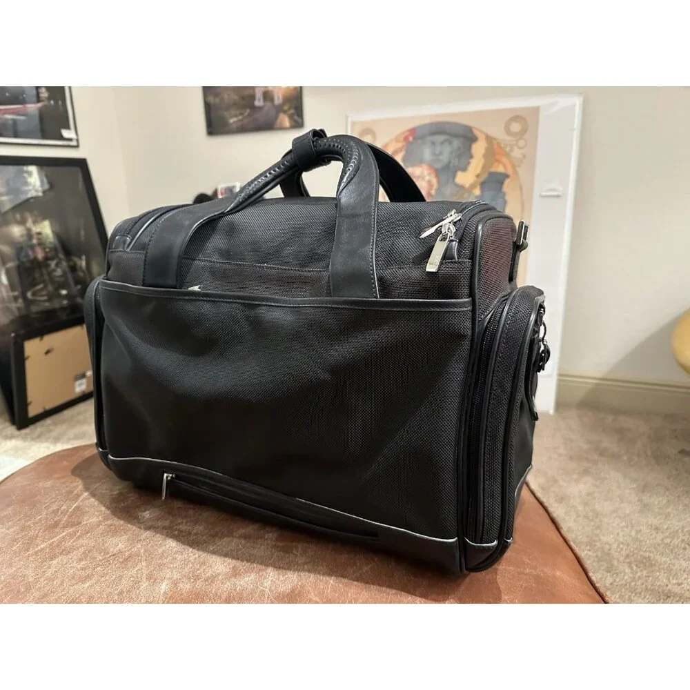 Tumi Boston Weekender In Black & Red 18”Lx12”x11”W